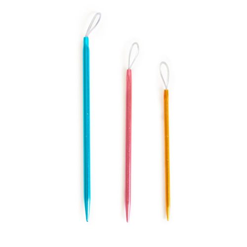 Set de 3 agujas laneras de aluminio con ojo de nylon de Katia
