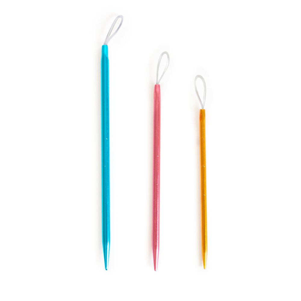 Set de 3 agujas laneras de aluminio con ojo de nylon de Katia